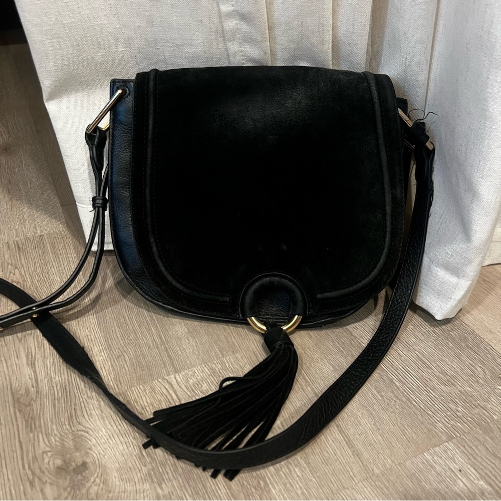 Vince Camuto Black Crossbody Bag with Gold Accents